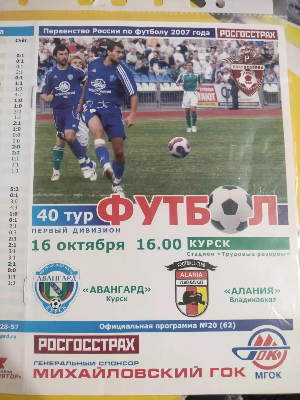 Авангард (Курск)- Алания (Владикавказ) 16 октября 2007 года.(1)