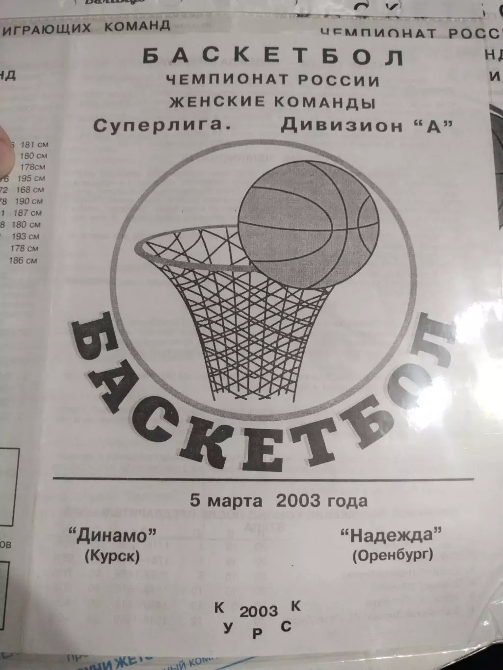 Динамо Курск - Надежда Оренбург05.03.2003 (1)