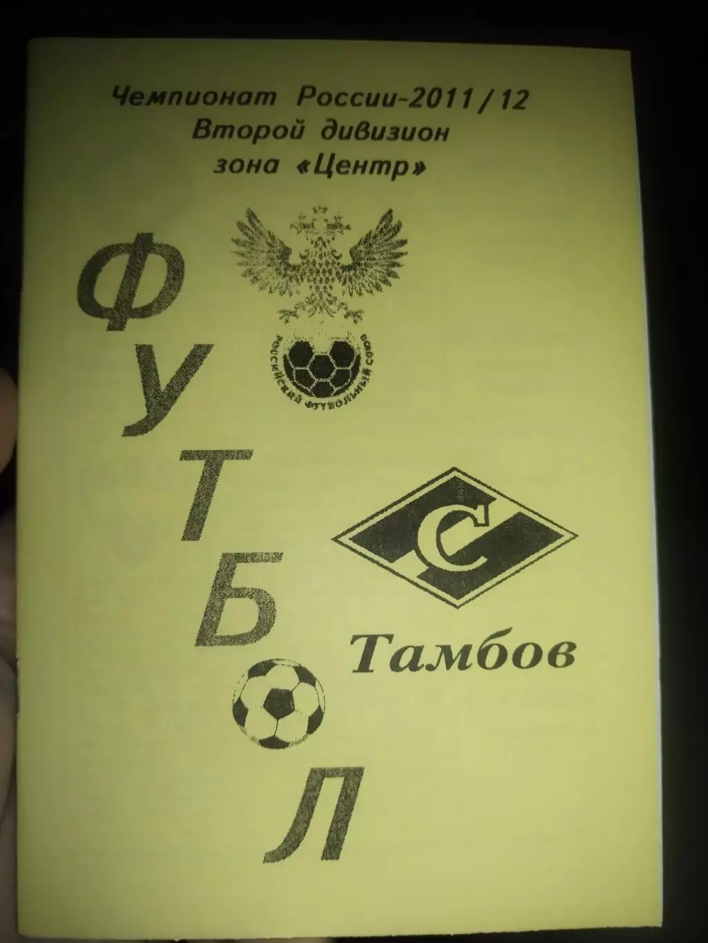 Чемпионат России 2011/12,второй дивизион, зона Центр ФК Спартак, Тамбов