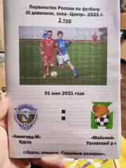 АВАНГАРД-М (КУРСК) - ФК МАЙСКИЙ (УЗЛОВСКИЙ Р-ОН ) 2021