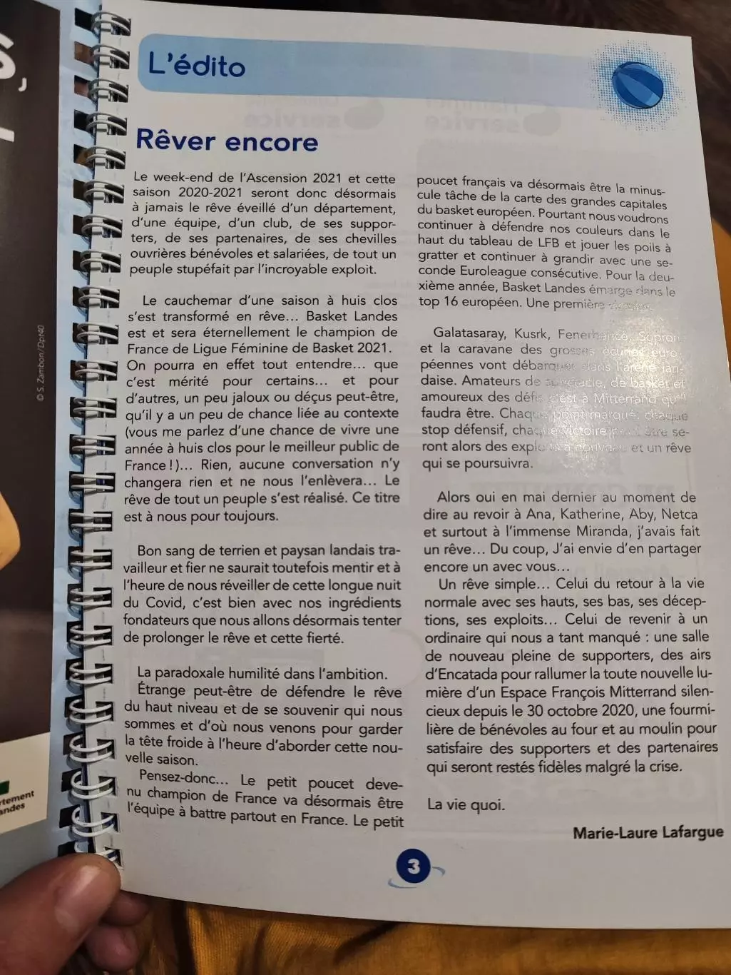 Баскетбольный буклет сезон 2021-2022 Франция на французском языке 1