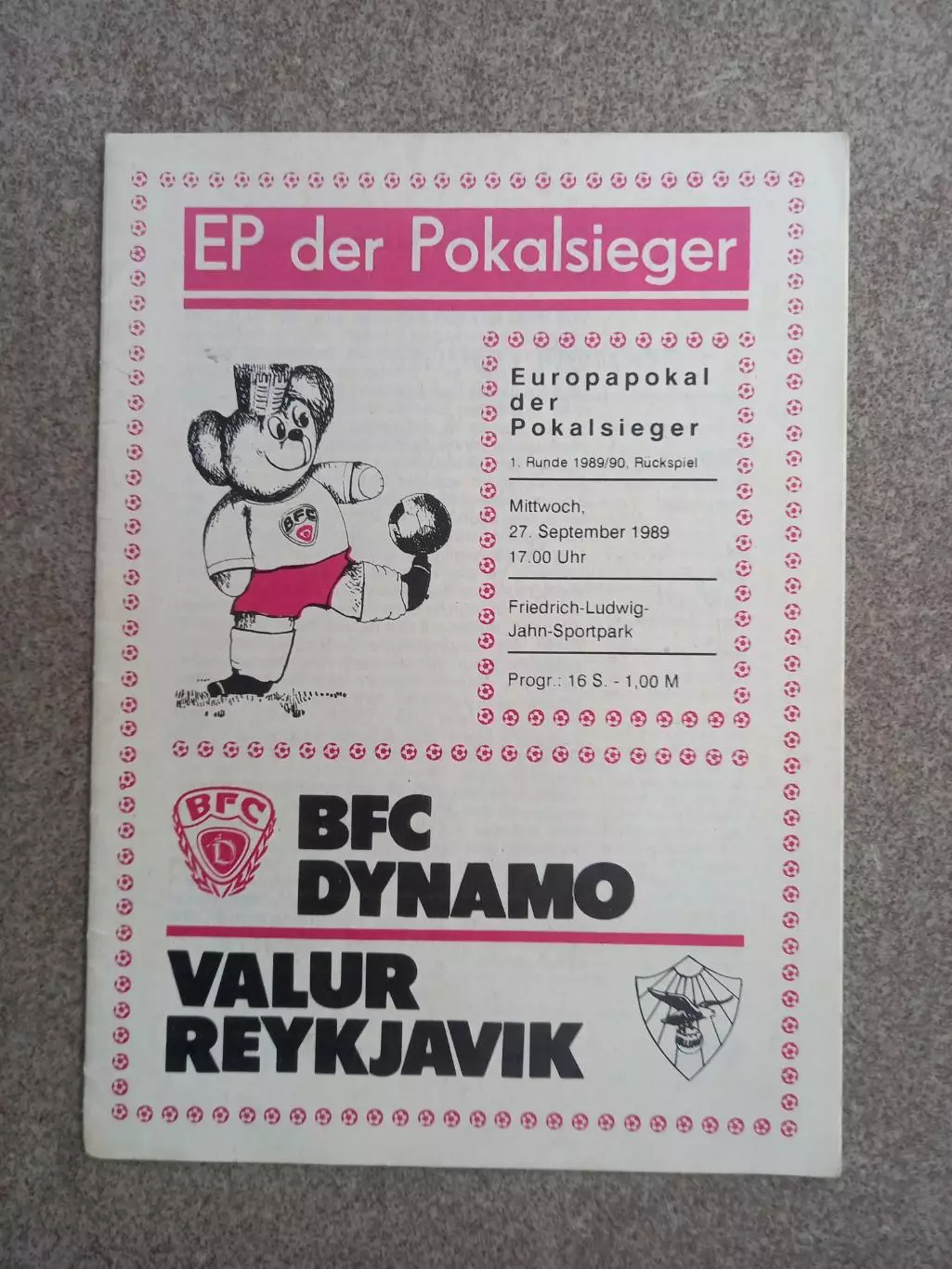 Динамо Берлин - Валюр Рейкьявик 1989