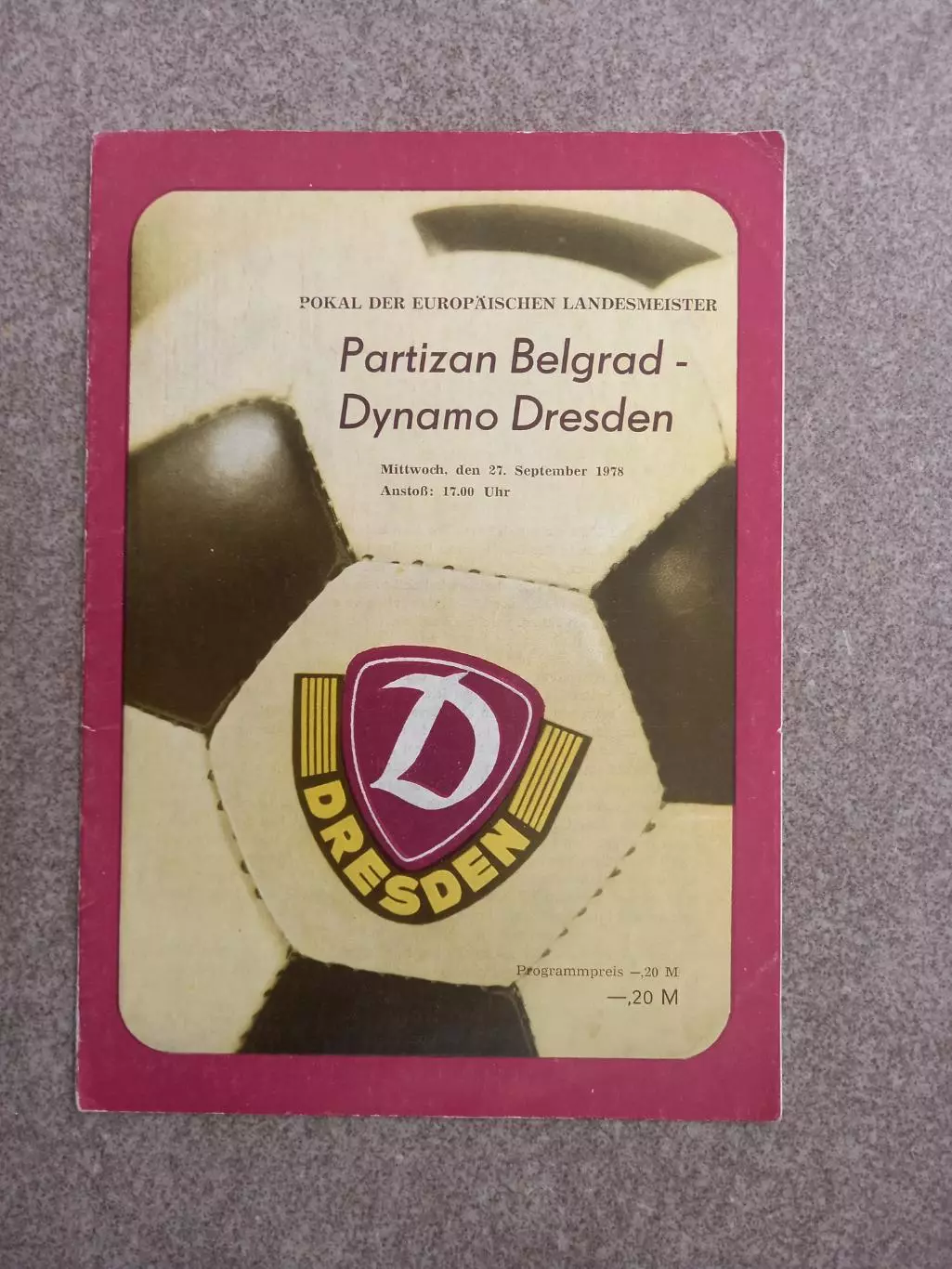 Динамо Дрезден - Партизан Белград 1978