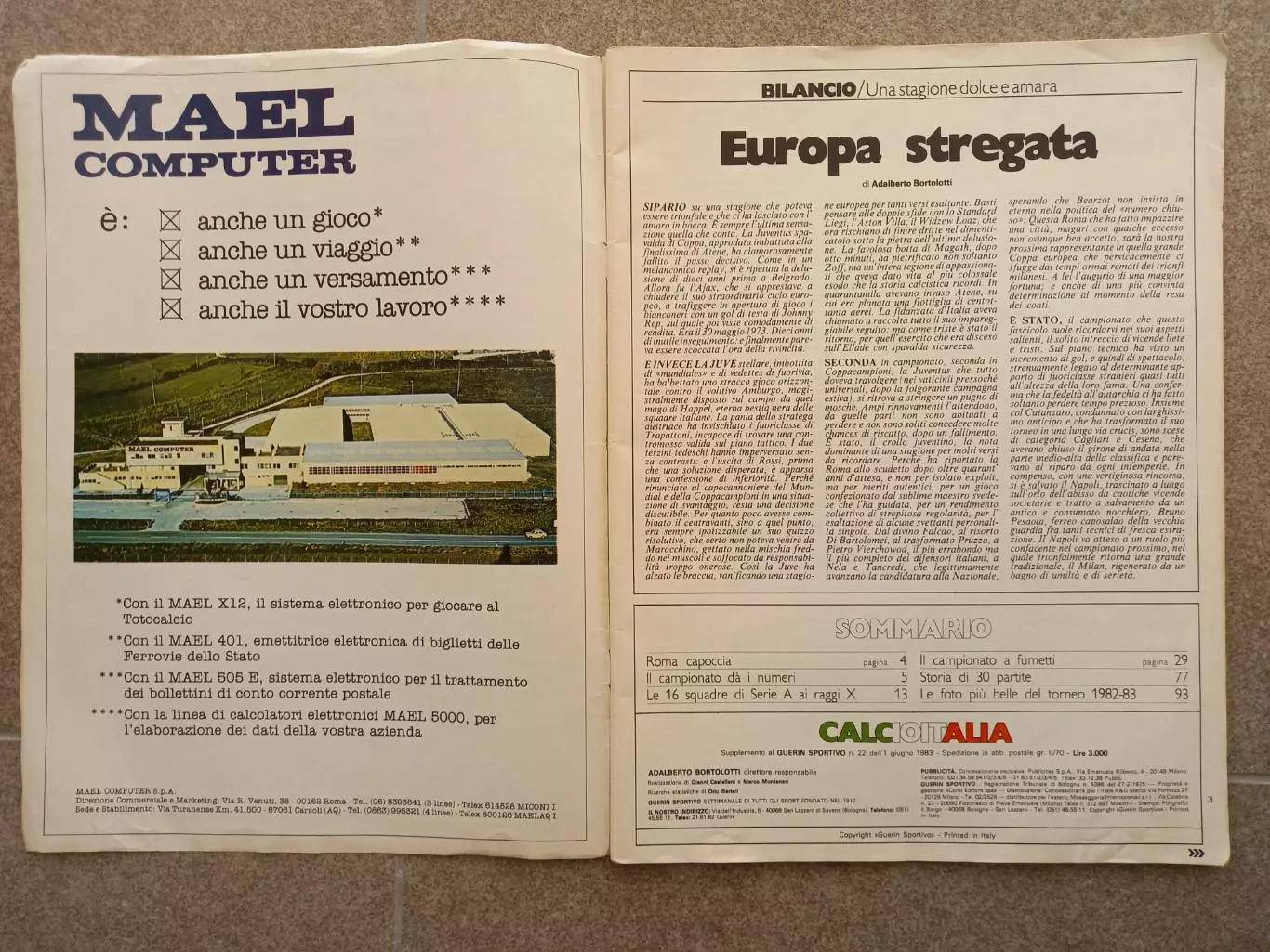 Calcioitalia 1982 83 Итоги сезона 1