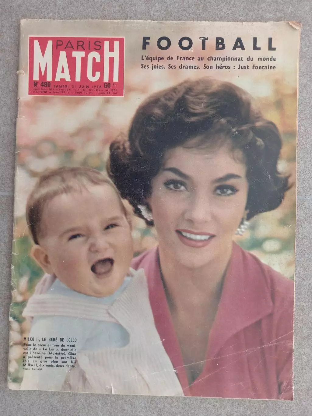 Paris Match 1958 480 Франция Джина Лоллобриджида Королева Елизавета Футбол