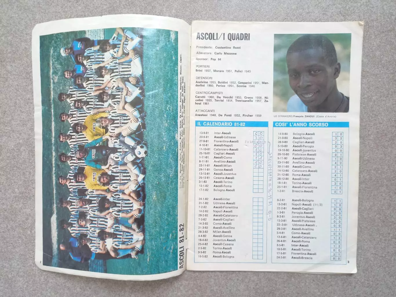 Guerin sportivo Piccola guida campeonato 81 82 1