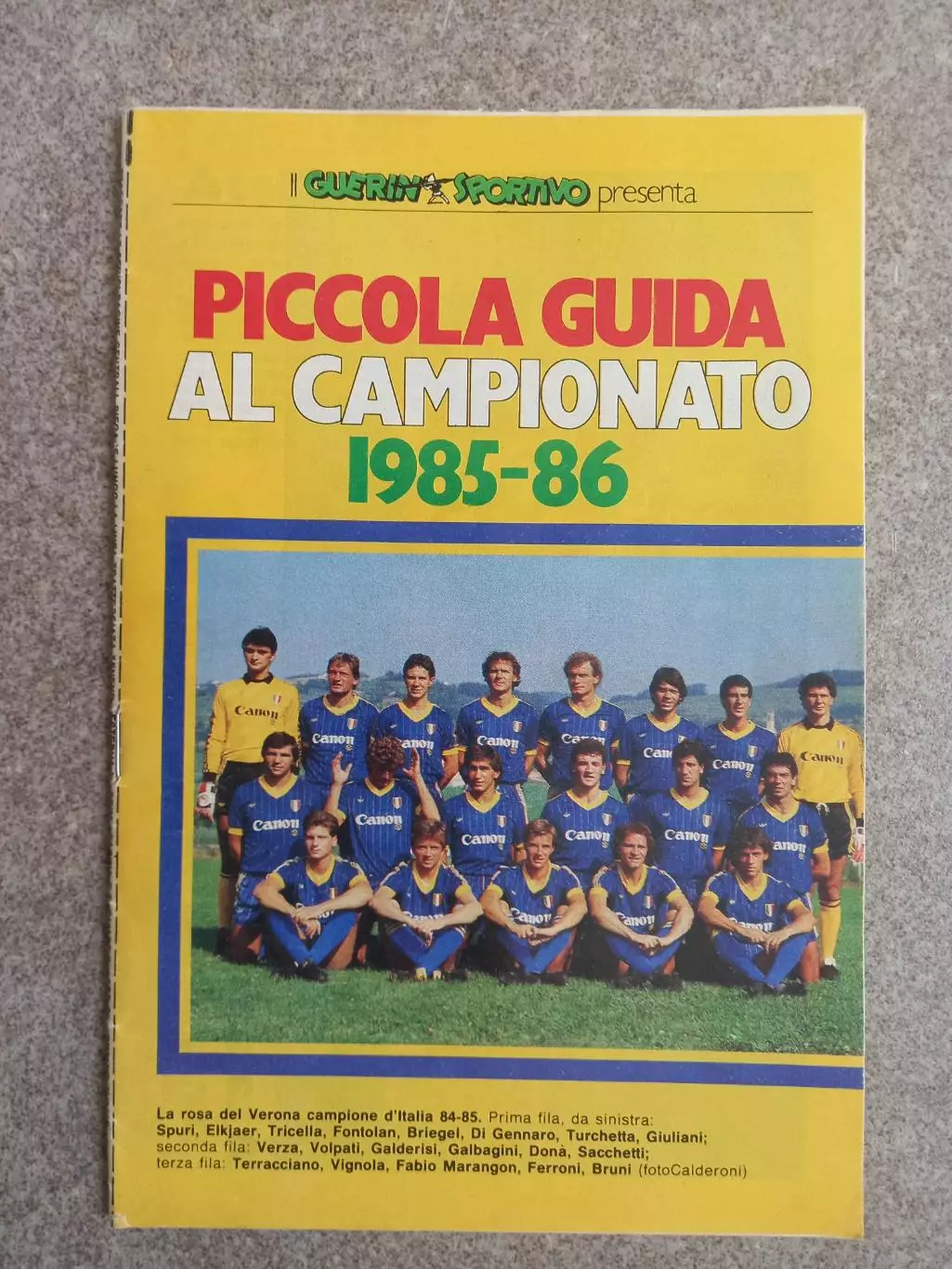 Guerin sportivo Piccola guida campeonato 85 86
