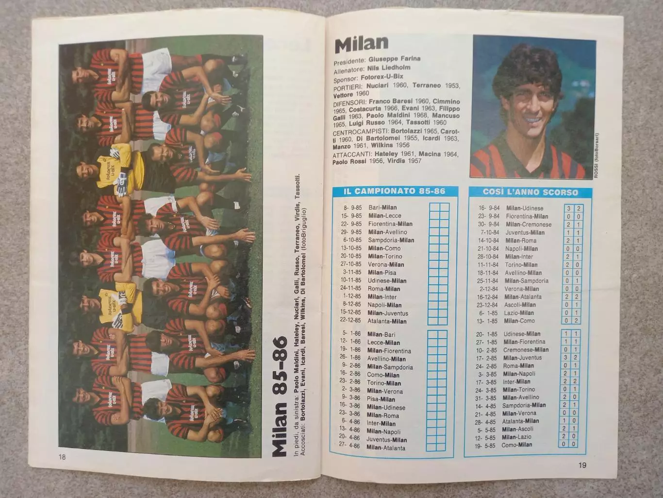 Guerin sportivo Piccola guida campeonato 85 86 2