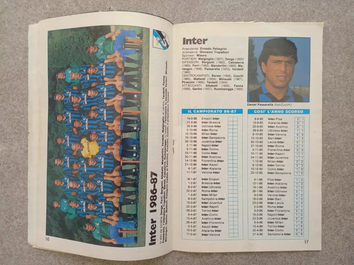 Guerin sportivo Piccola guida campeonato 86 87 1