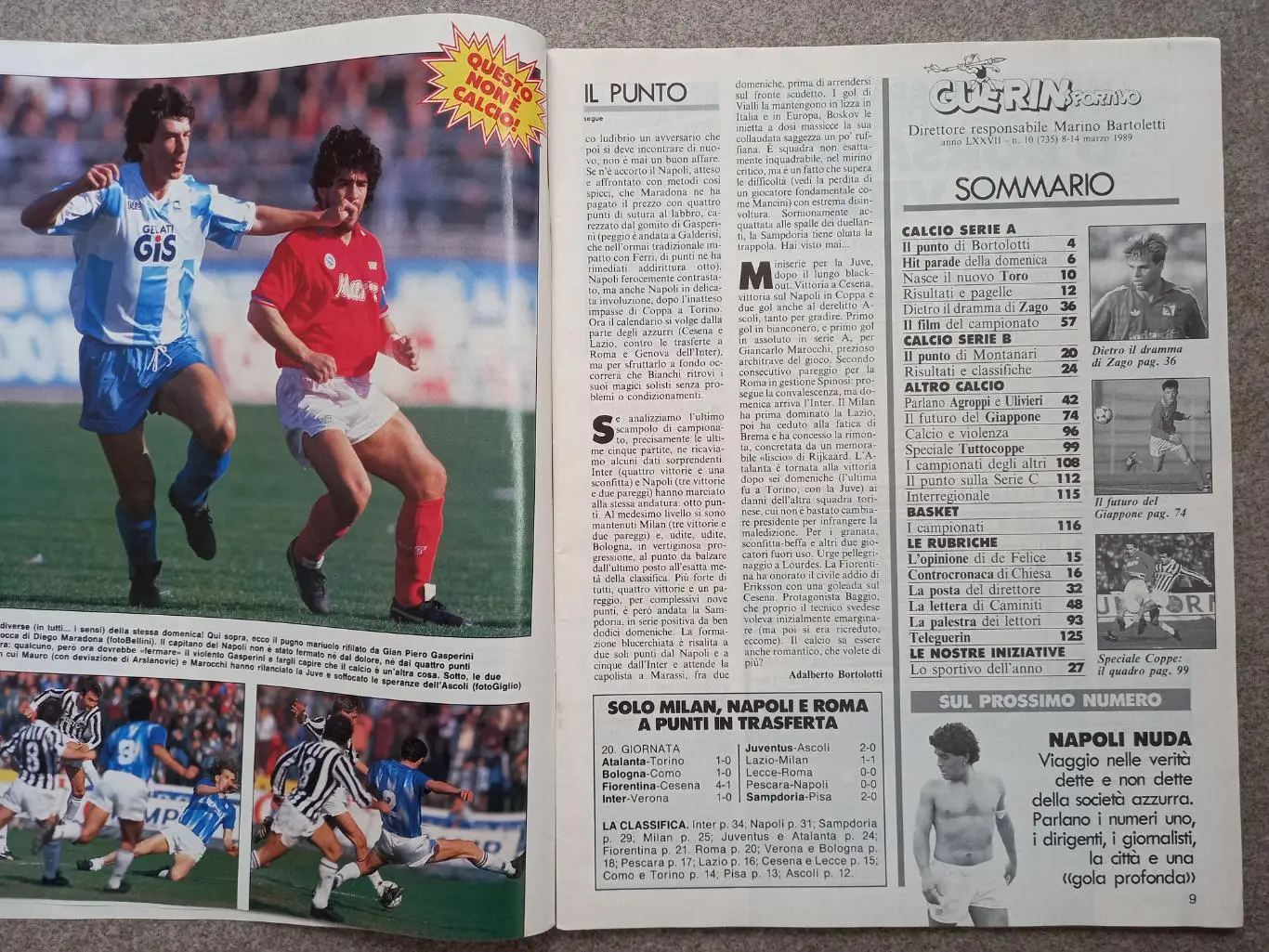 GUERIN SPORTIVO n.47/1998 ROBERTO BAGGIO BEPPE SIGNORI ZEMAN