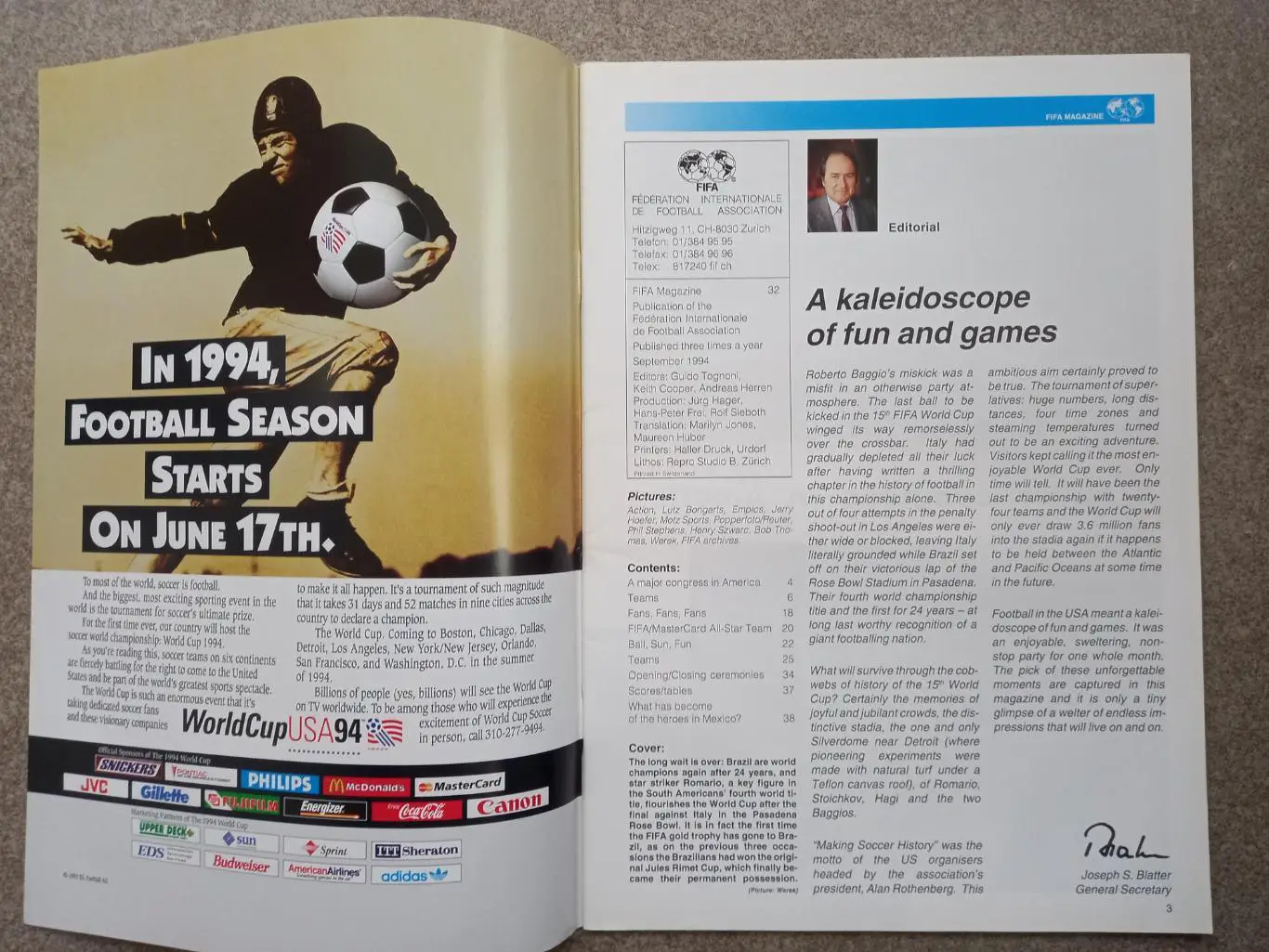 FIFA Magazine 1990 Чемпионат мира. 40 стр. 1