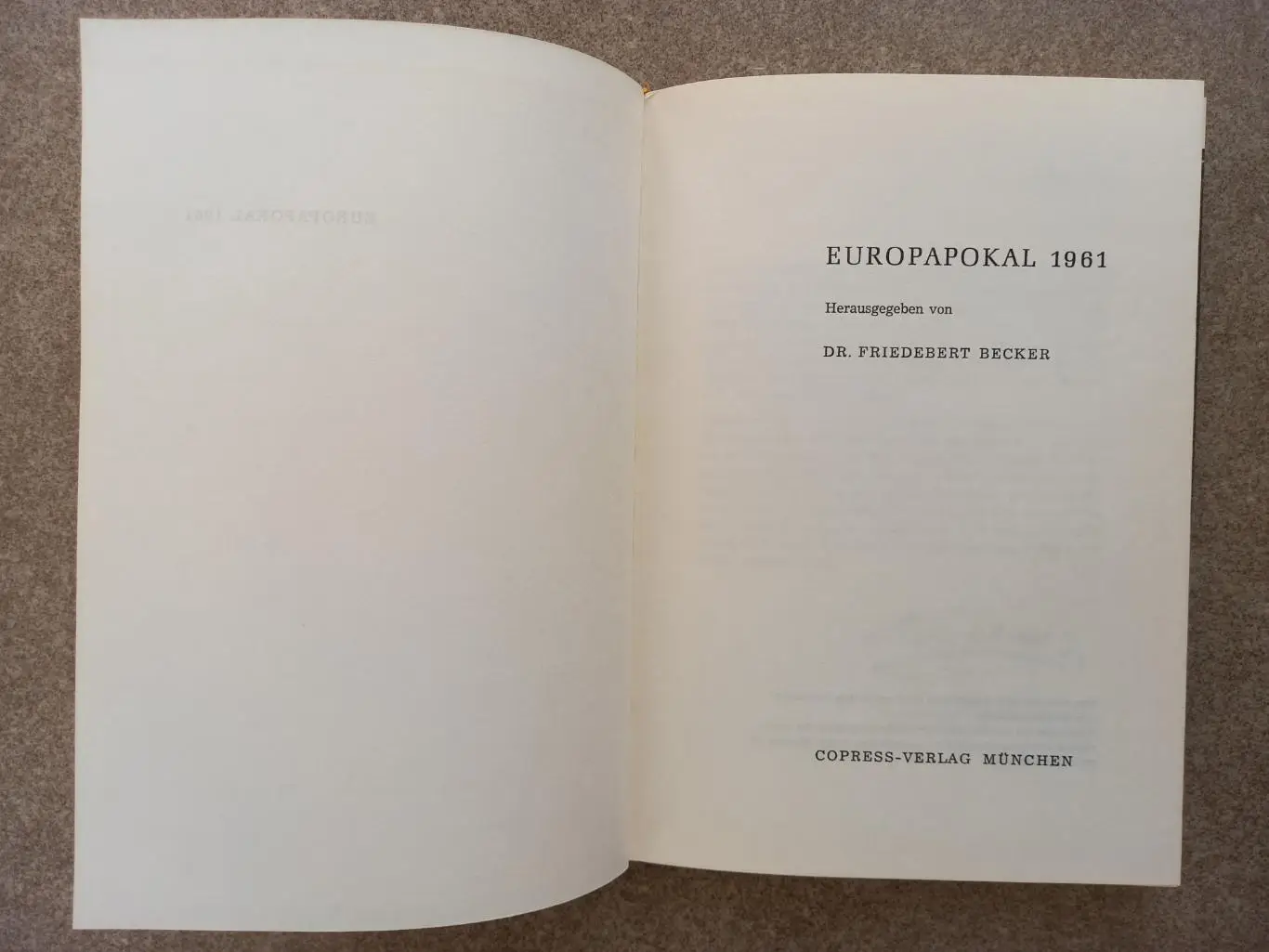 Кубок чемпионов 1956-61 EUROPAPOKAL 1961 Copress Munchen 1