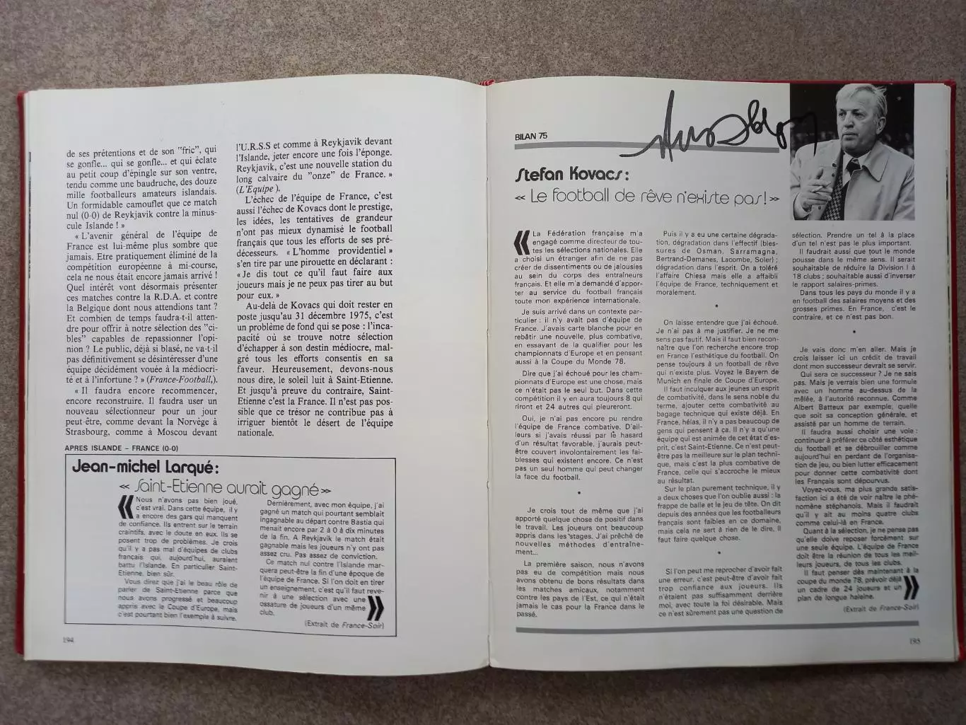 Футбол 1975 Франция Автографы 6