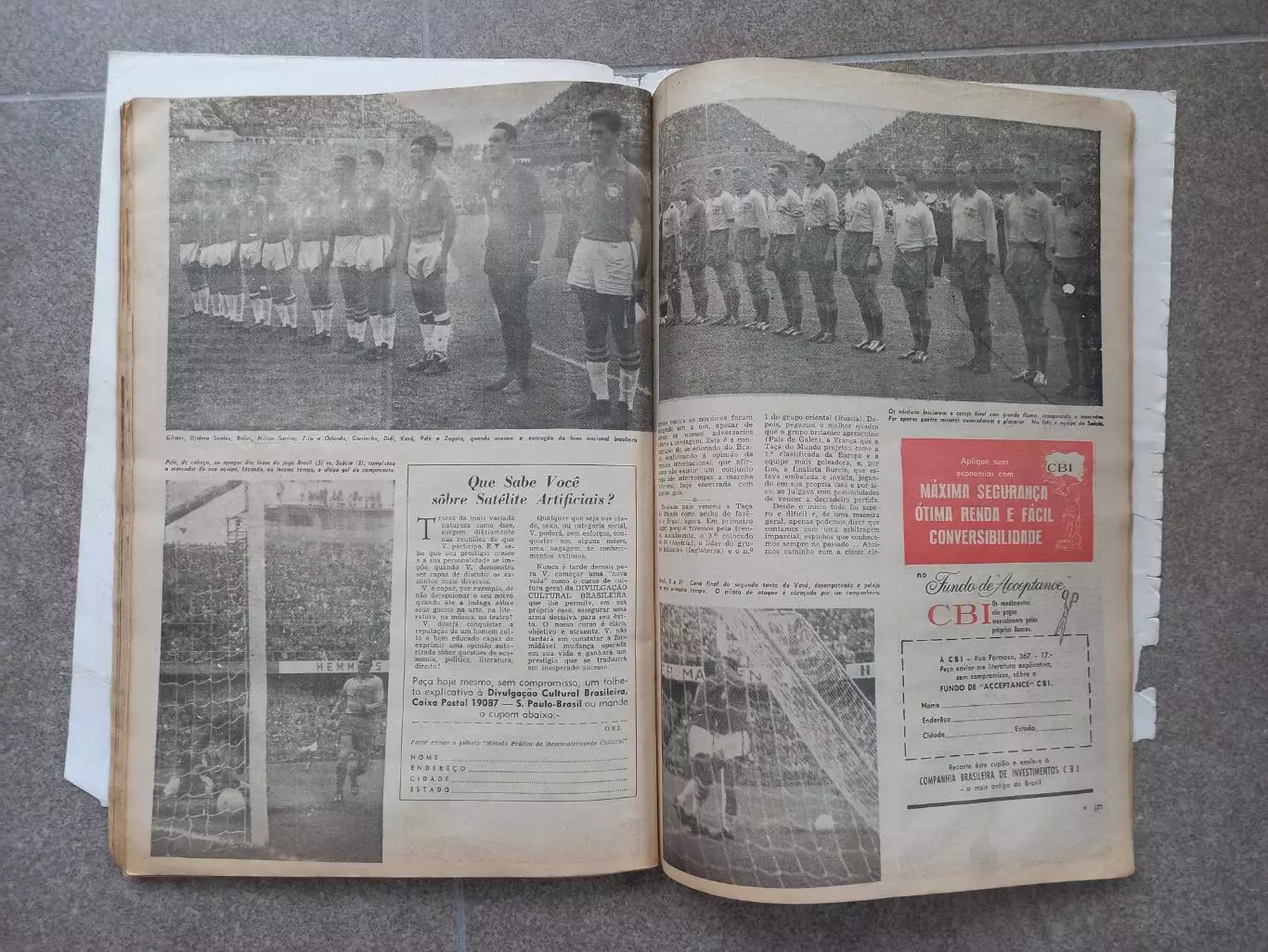 Футбол Gazeta Esportiva 1958 Бразилия Чемпионат мира 5