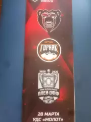 МОЛОТ (Пермь) - ГОРНЯК-УГМК (Верхняя Пышма) 28.03.2026. ВХЛ. Плей-офф. Матч #3.