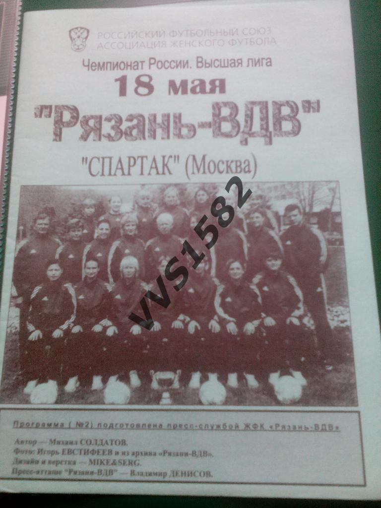 Рязань-ВДВ - Спартак(Москва) 18.05.2005. ЧР, женщины.