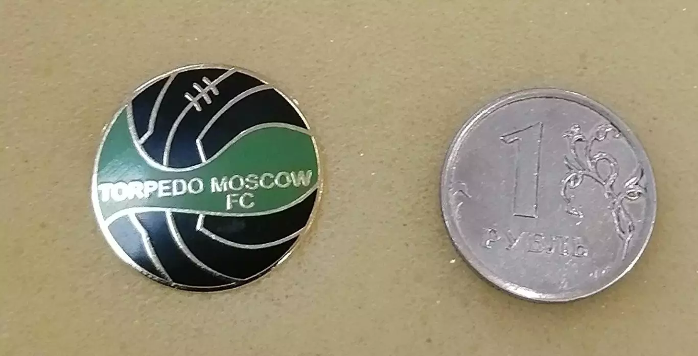 Значок ФК Торпедо Москва черно-зеленый цвет