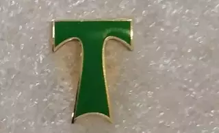 Значок ФК Торпедо Москва - зеленая буква Т