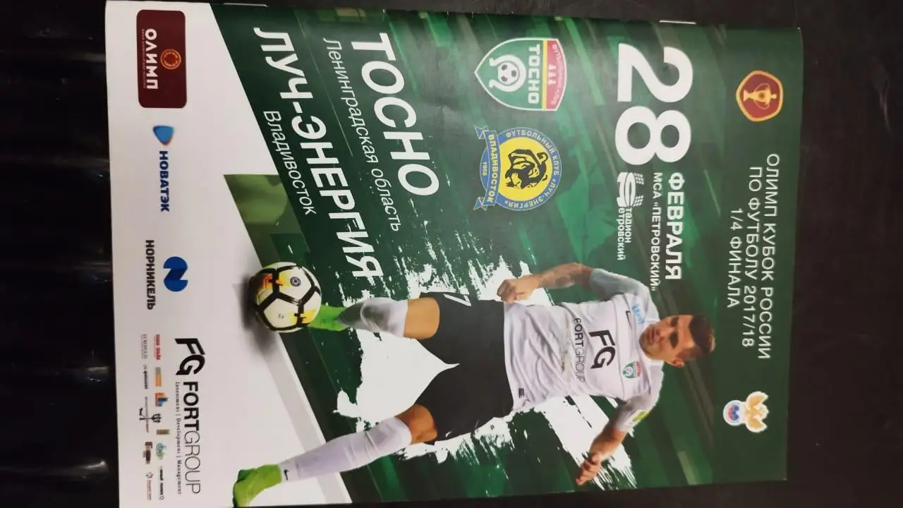 Официальная программка Тосно- Луч-Энергия 28.02.2018 Кубок