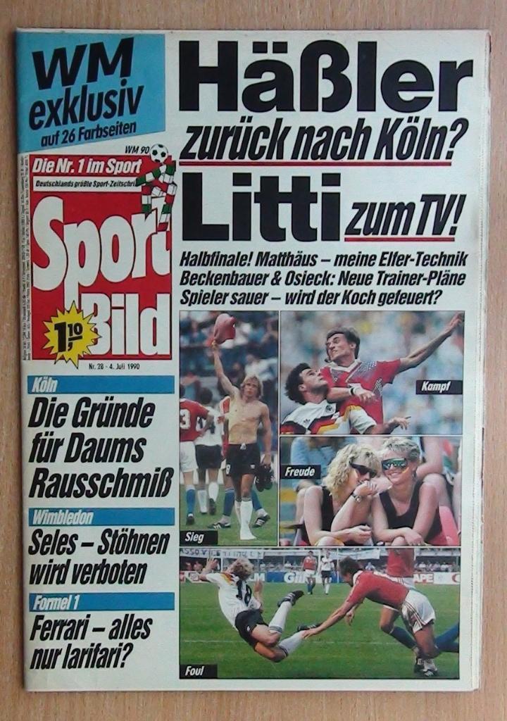 Спорт-бильд Германия, Чемпионат мира 1990, отдельные дни