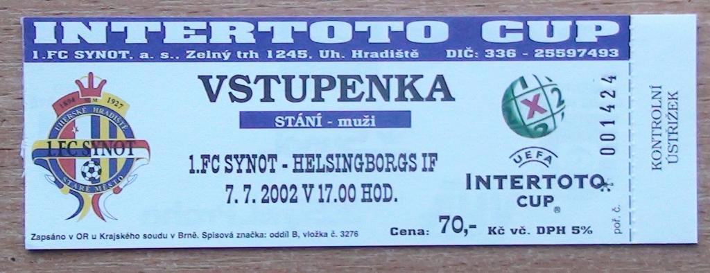 Синот Чехия - Хельсинборг Швеция 2002