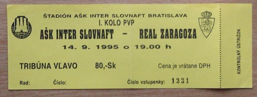 Интер Братислава, Словакия - Реал Сарагоса, Испания 1995