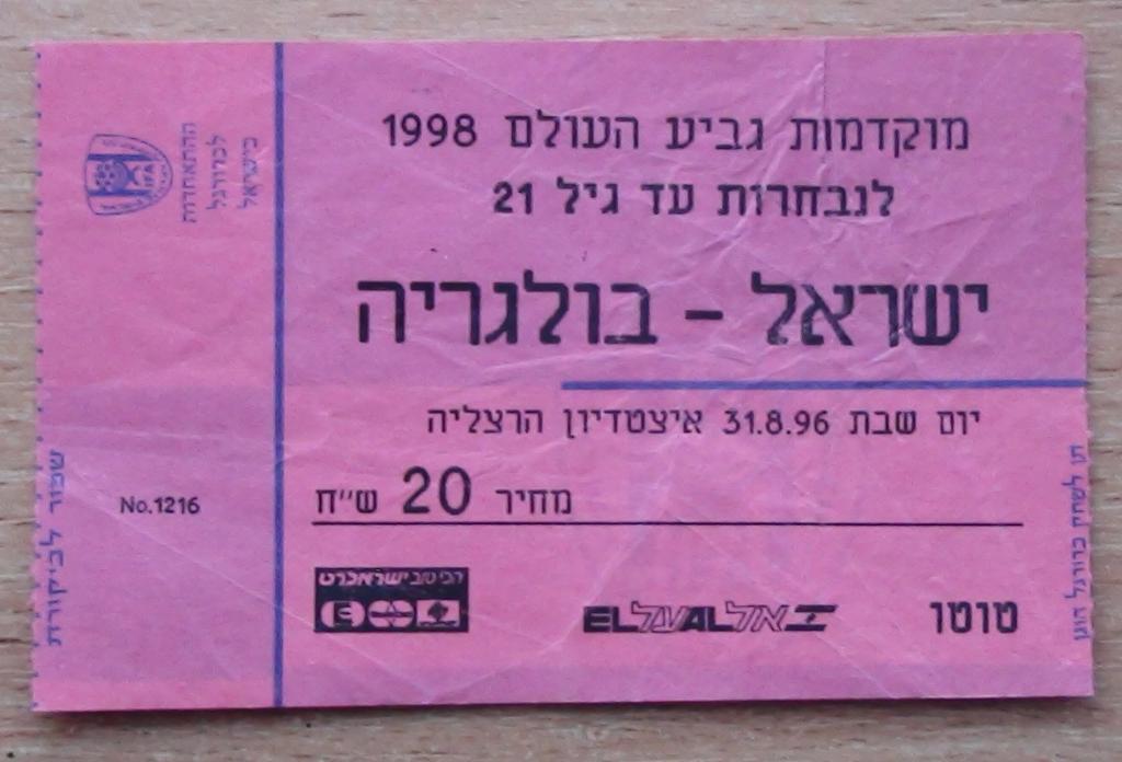 Израиль - Болгария 1998, молодёжные команды