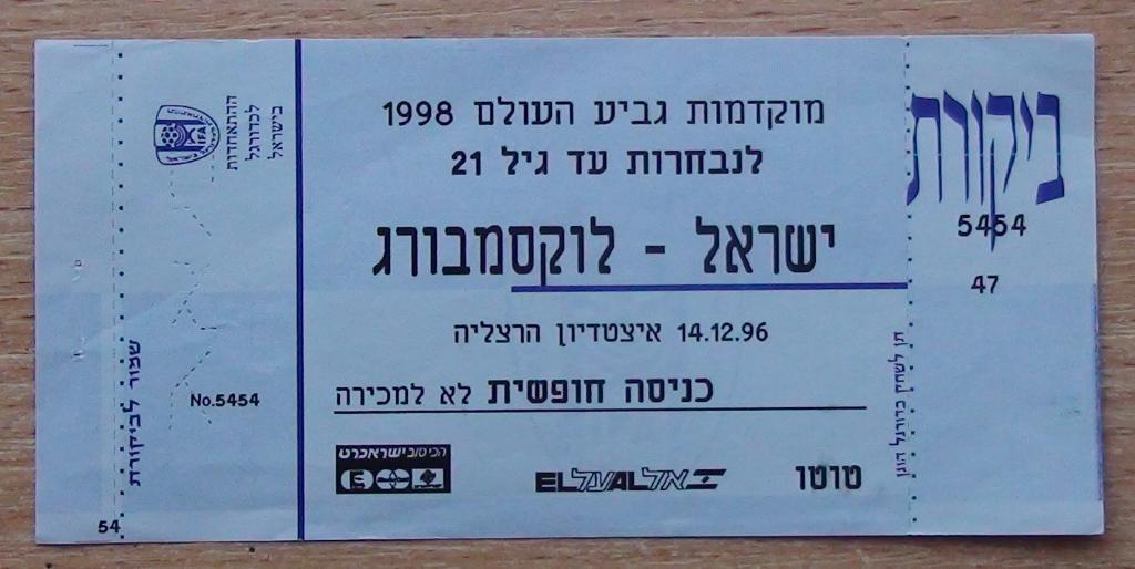 Израиль - Люксембург 1996, молодёжные команды