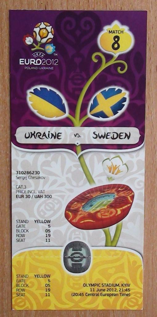 Чемпионат Европы 2012. Украина - Швеция