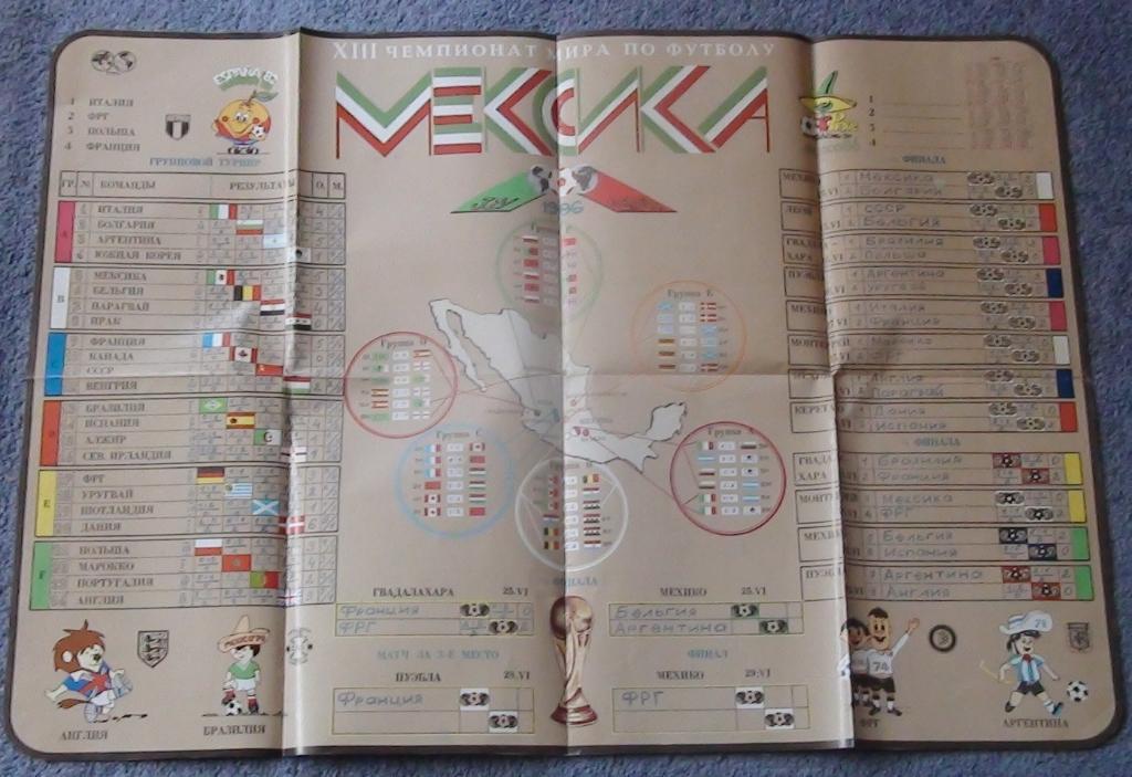 Плакат Чемпионат мира по футболу, Мексика-1986