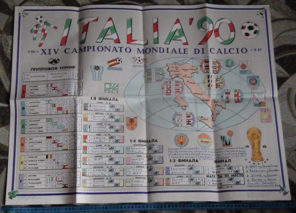 Плакат Чемпионат мира по футболу, Италия-1990