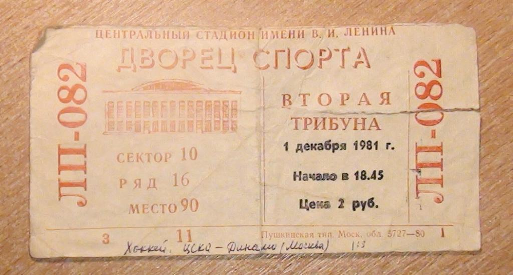 ЦСКА Москва - Динамо Москва 1.12.1981