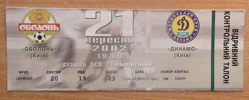 Оболонь Киев - Динамо Киев 2002-03