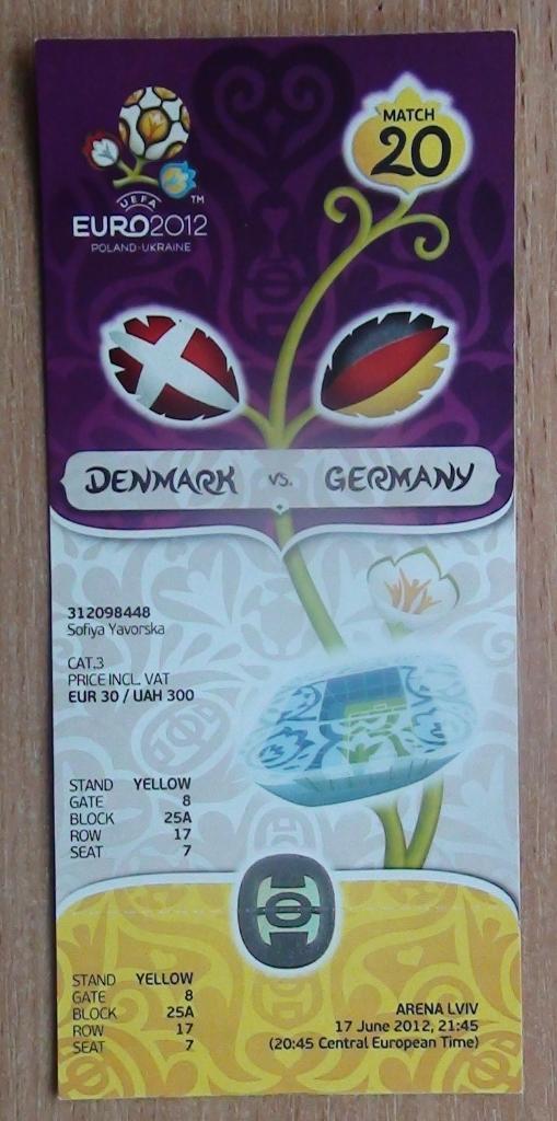 Дания - Германия, ЕВРО-2012