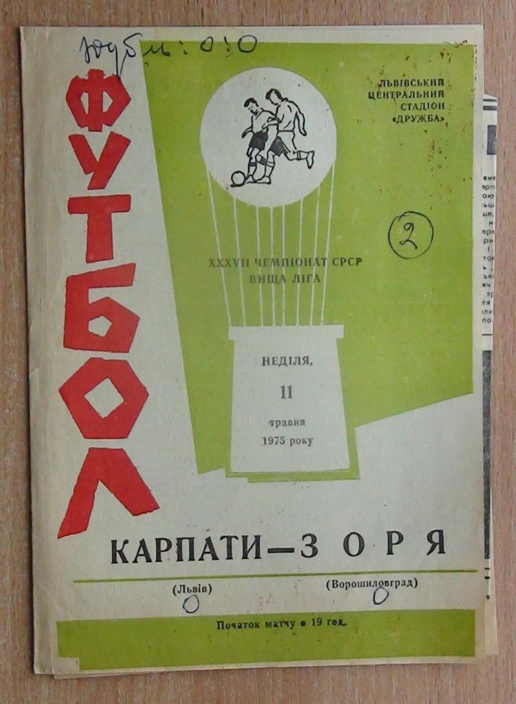 Карпаты Львов - Заря Ворошиловград 1975