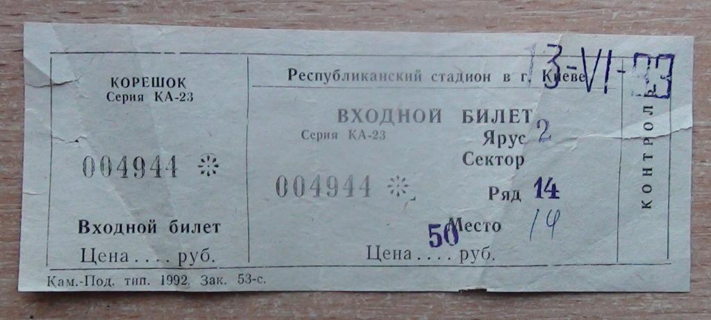Динамо Киев - Заря-МАЛС Луганск 3.06.1993