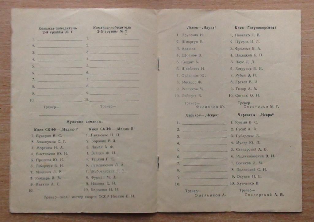 Чемпионат УССР, Запорожье, 1954, уч. на втором фото 2