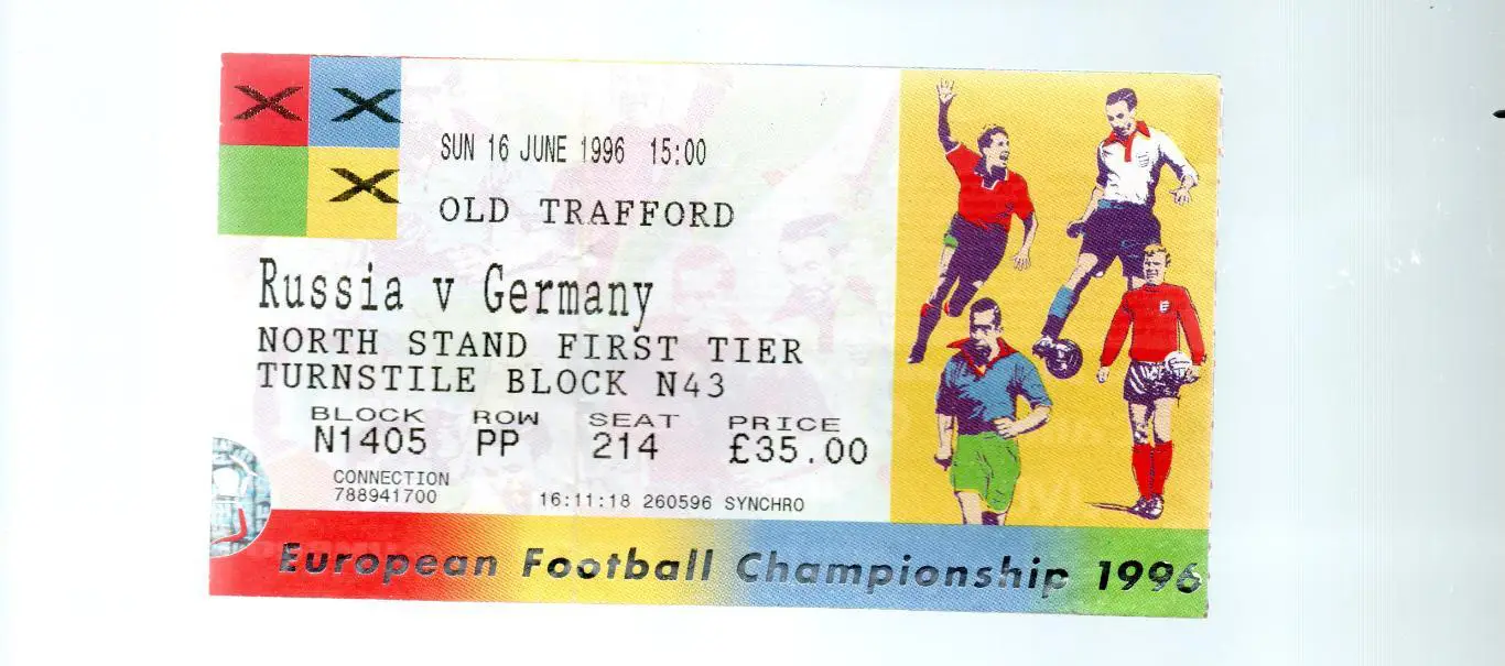 евро Олд Траффорд (Манчестер) Россия-Германия 16.06.1996