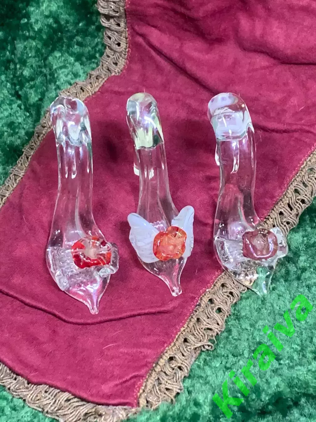 Винтажная стеклянная фигурка «Туфелька», гутное стекло, СССР, Н2491 1