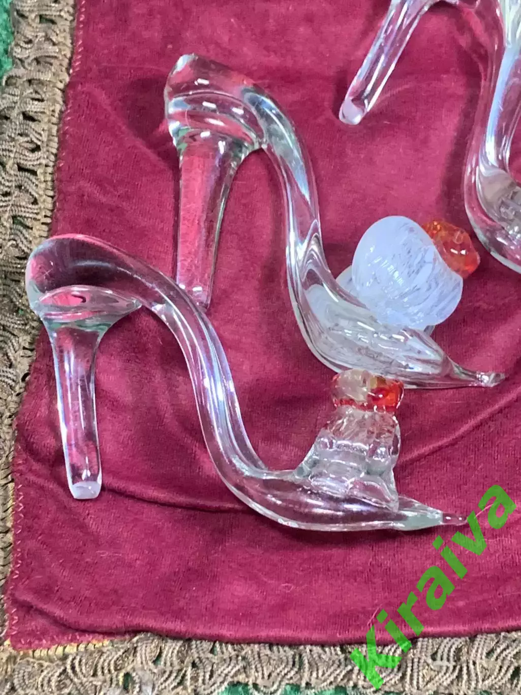 Винтажная стеклянная фигурка «Туфелька», гутное стекло, СССР, Н2491 6
