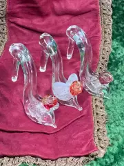 Винтажная стеклянная фигурка «Туфелька», гутное стекло, СССР, Н2491