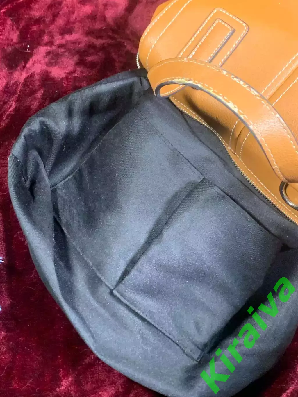 Сумка женская саквояж Pieces светло-коричневая / рыжая из эко-кожи Н2517 5