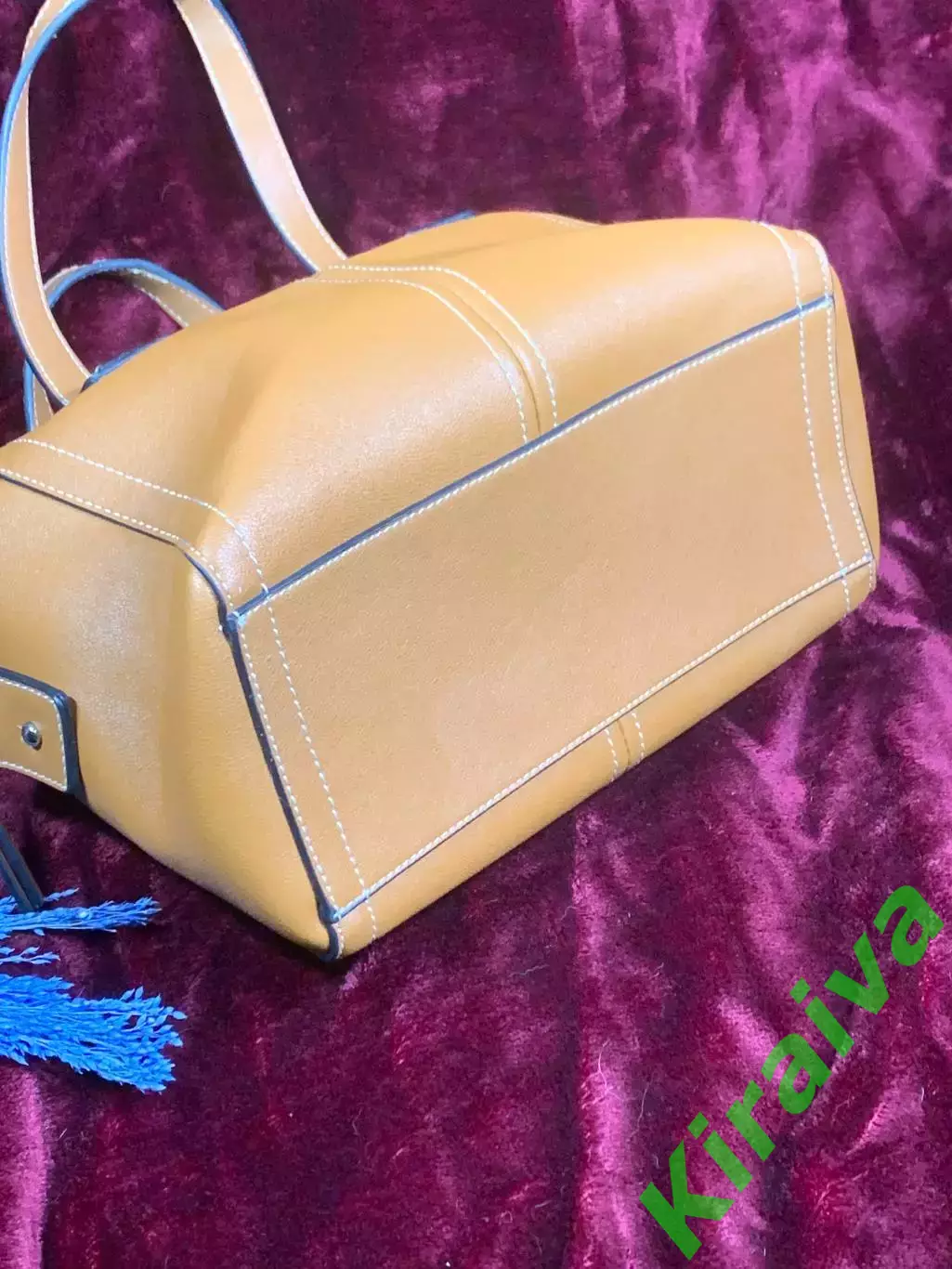 Сумка женская саквояж Pieces светло-коричневая / рыжая из эко-кожи Н2517 7