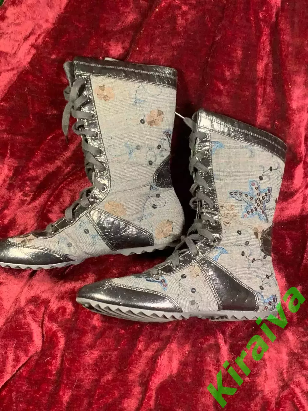 Сапоги женские спортивные высокие на шнурках текстиль р.40 (25,5 см) Н2519