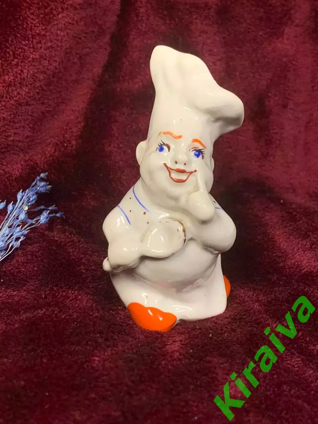 Статуэтка-солонка «Повар» (Поварёнок), советский винтаж, фарфор, Н2520 Городницк