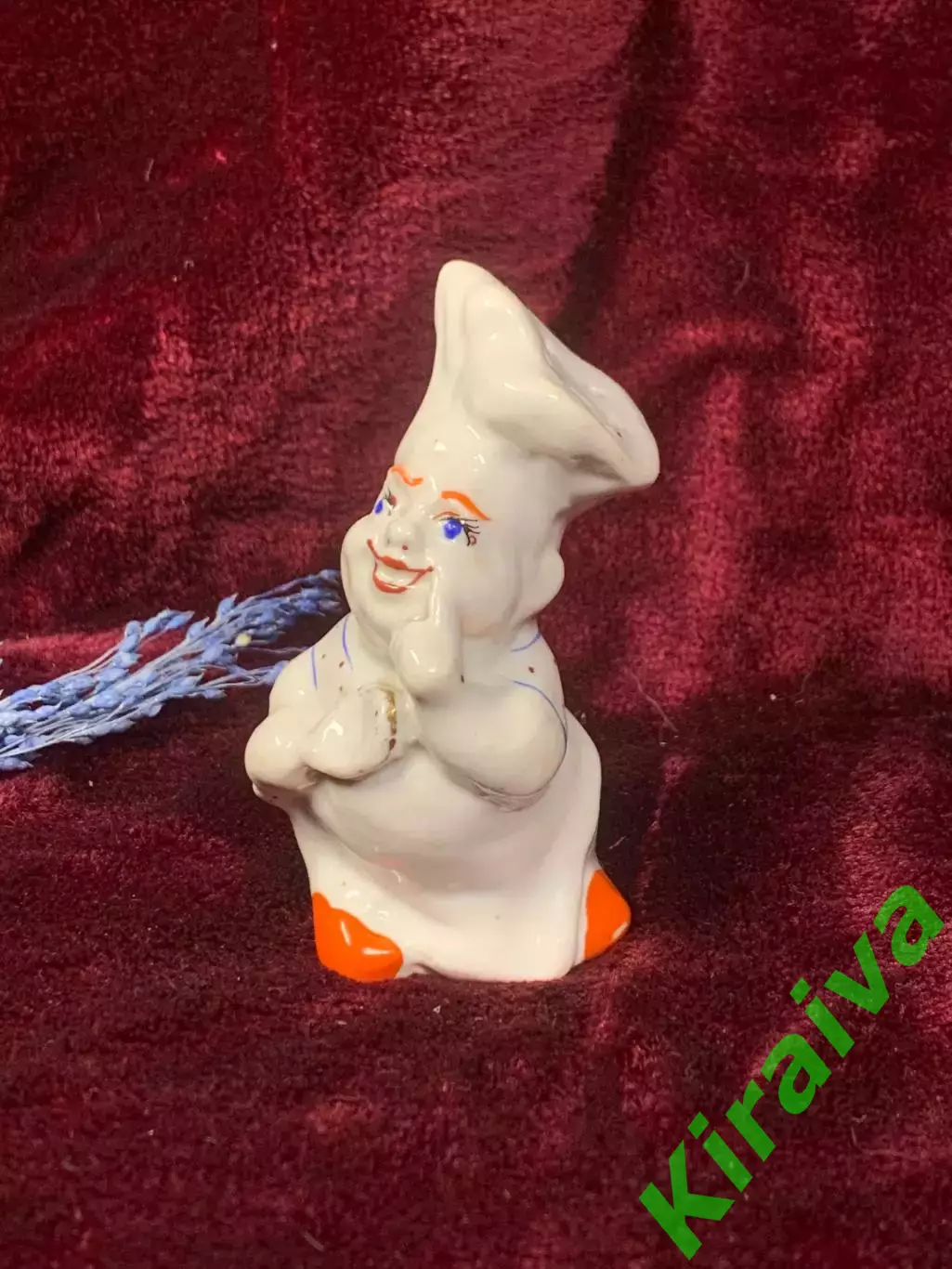 Статуэтка-солонка «Повар» (Поварёнок), советский винтаж, фарфор, Н2520 Городницк 1