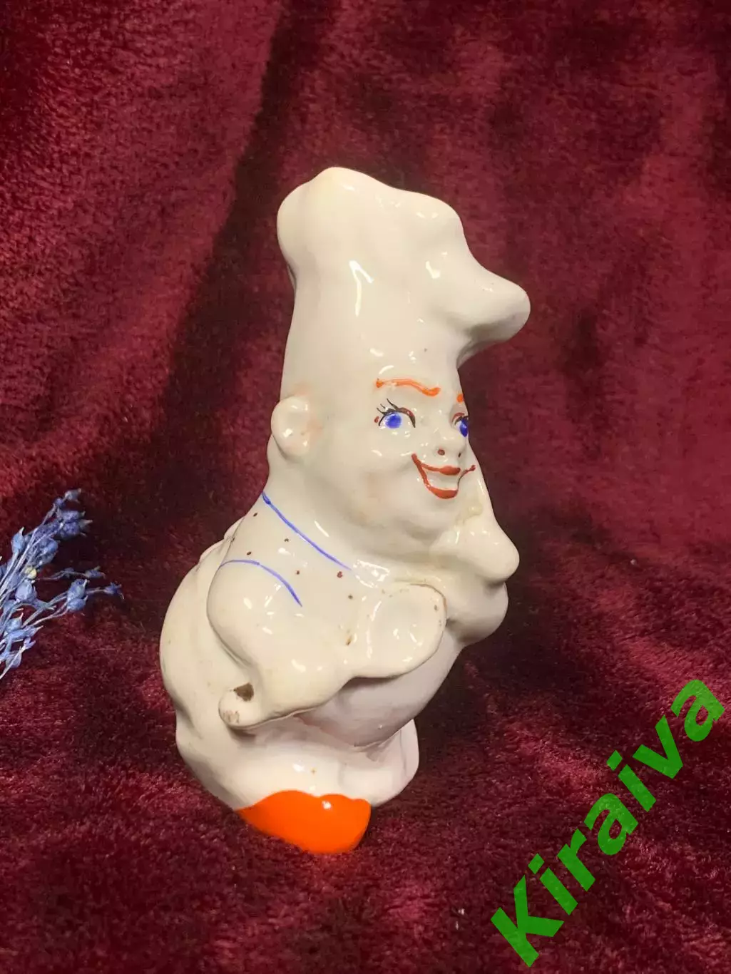 Статуэтка-солонка «Повар» (Поварёнок), советский винтаж, фарфор, Н2520 Городницк 4