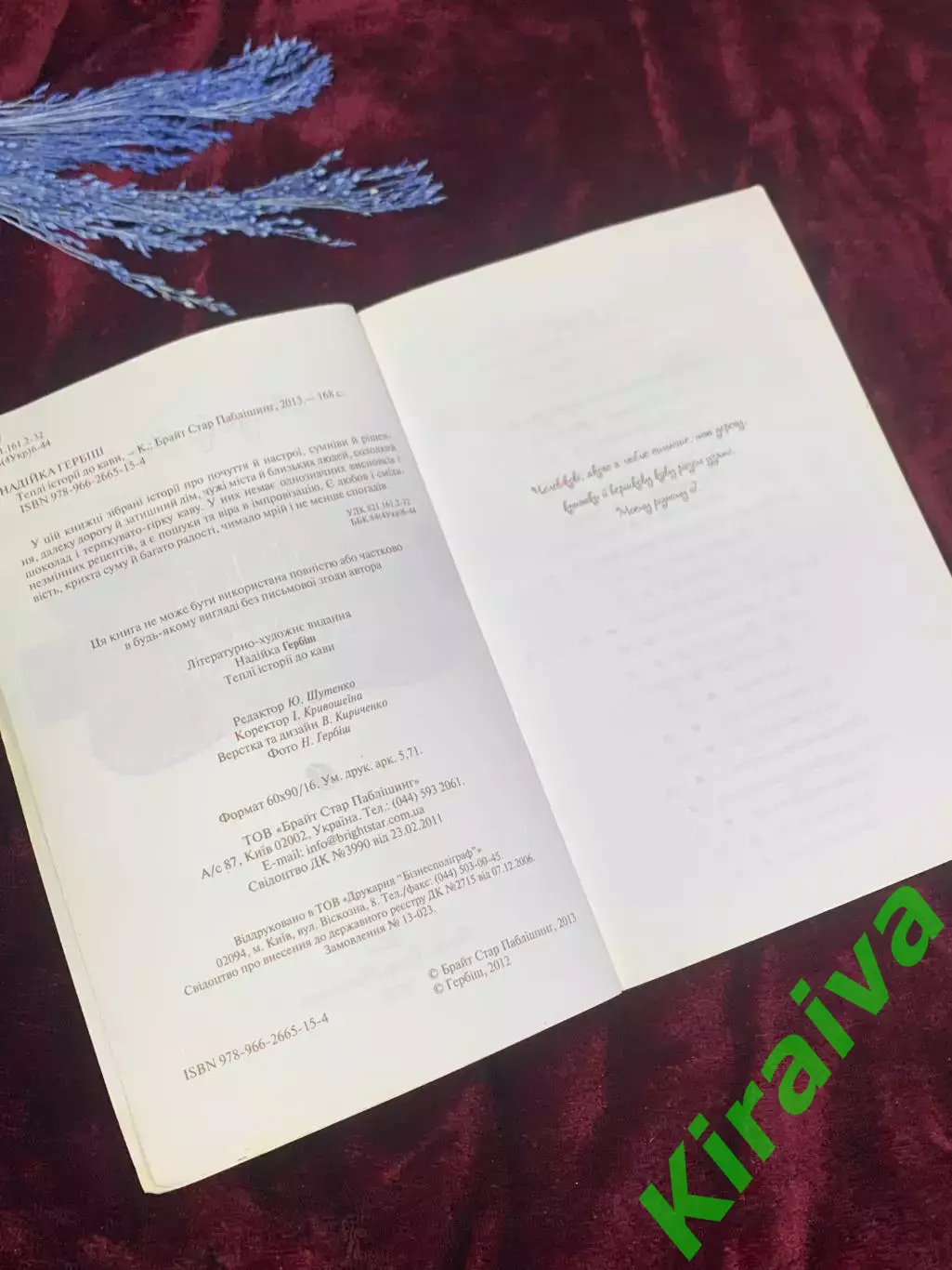 Книга «Теплые истории к кофе» Надежка Гербиш, 2013 год, Н2539 2