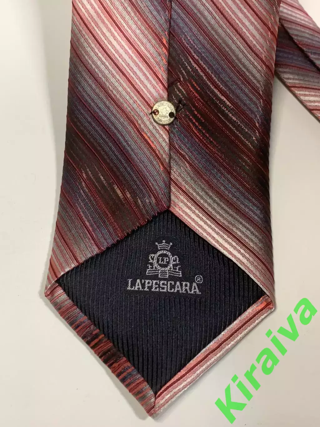 Галстук мужской Milimetric 155 см красно - серый перелив в полоску широкий атлас 4