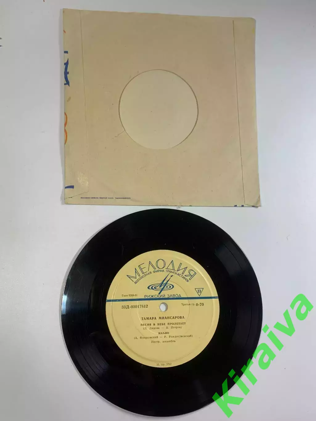 Пластинка виниловая Тамара Миансарова «Летка-енка / Молодость» Мелодия(Н2623) 3
